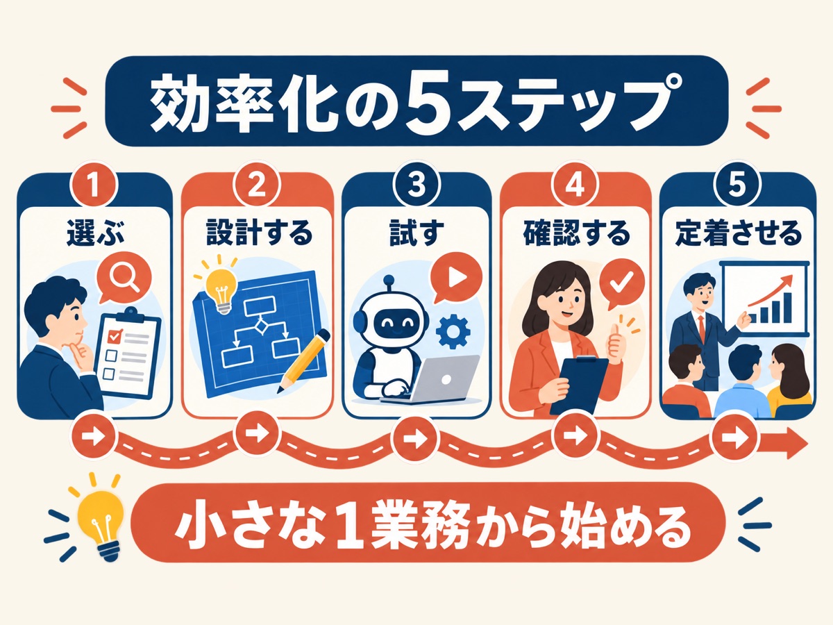 図解:効率化の5ステップ