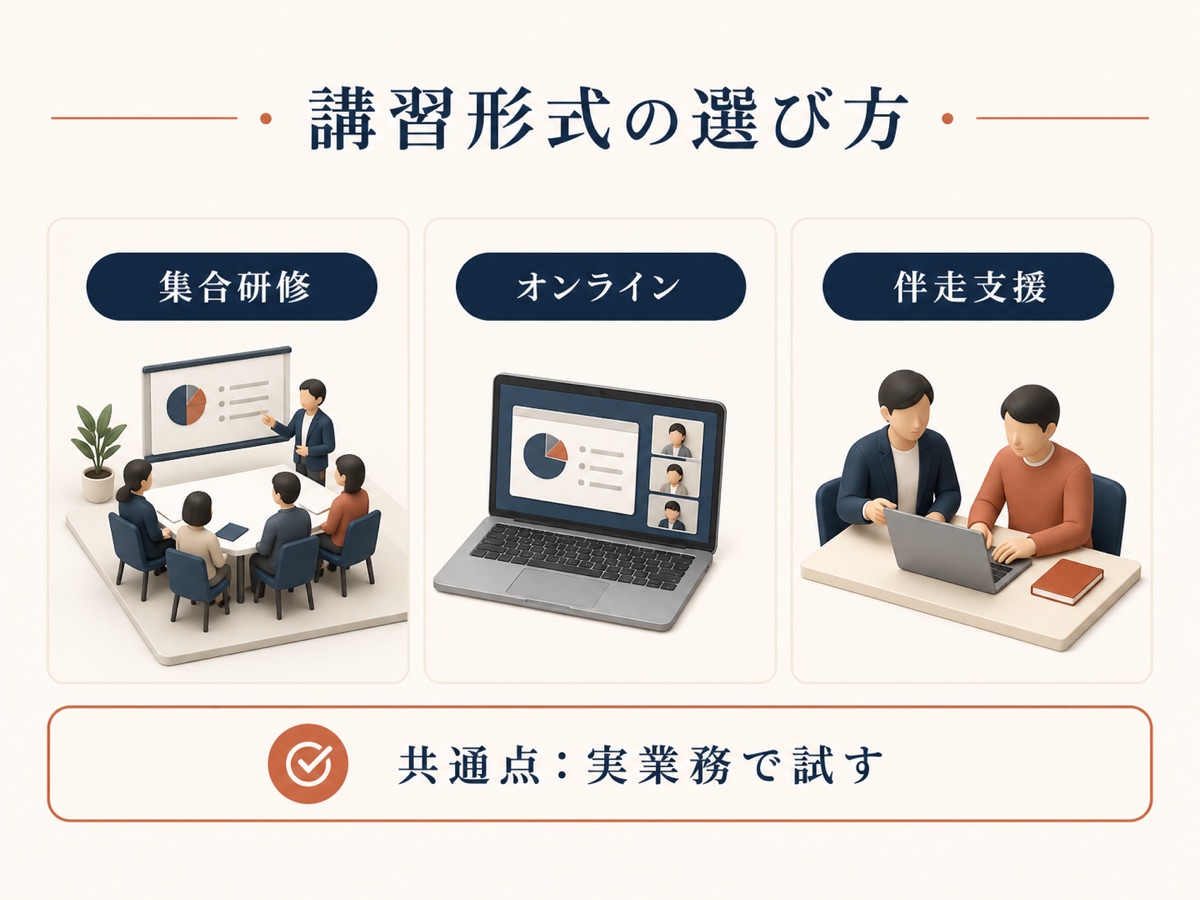 図解：講習と研修の違い