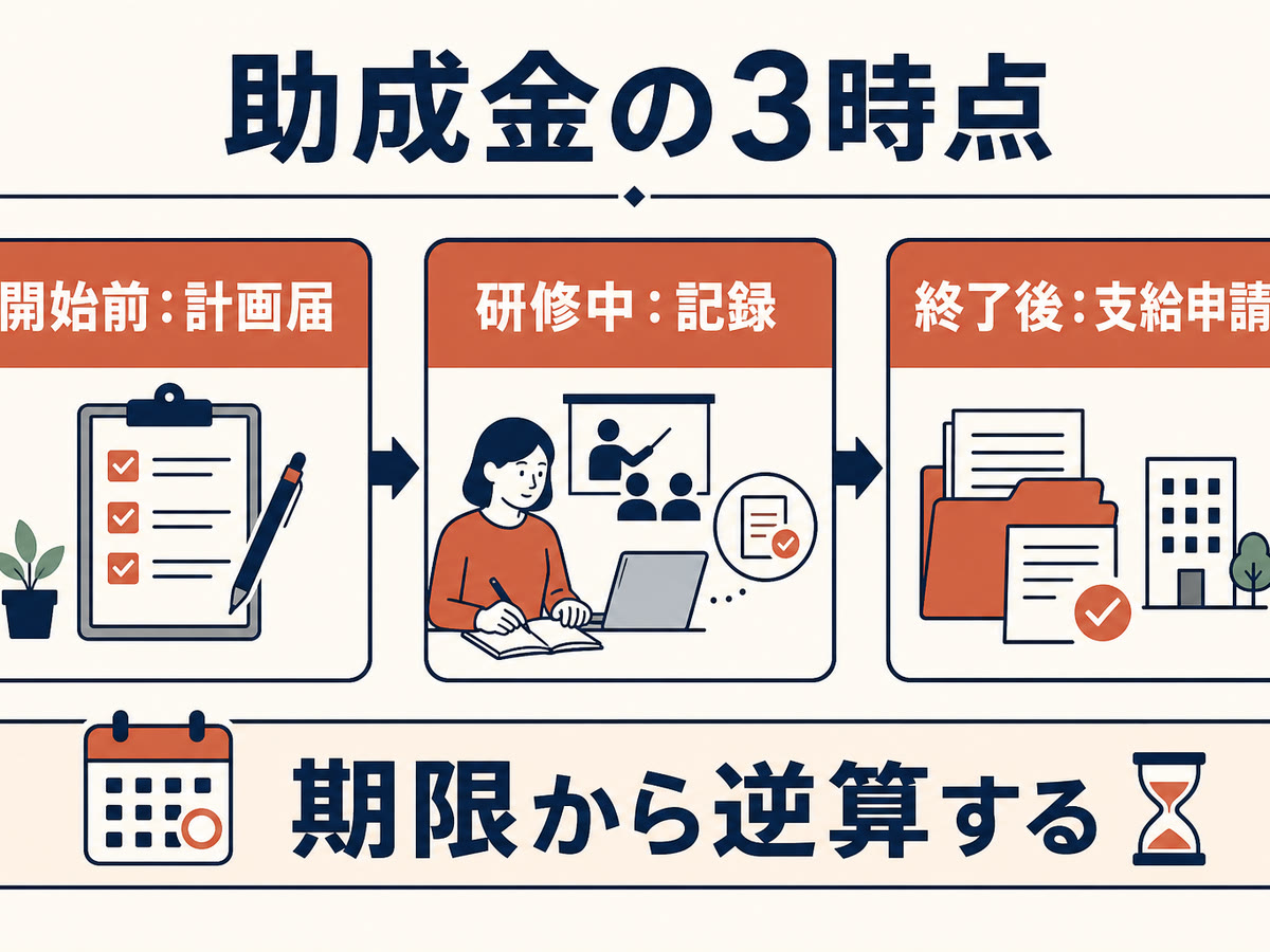 図解：助成金の3時点