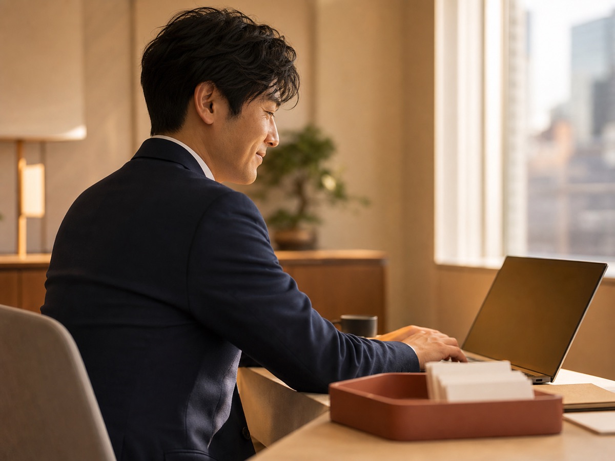 商談後の議事録とお礼メールをClaude Codeに任せ、画面を確認する営業担当者